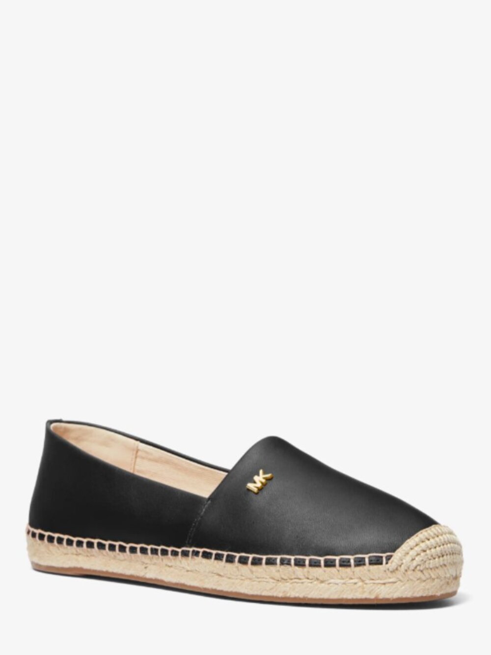 MICHAEL Michael Kors Kendrick Leather Slip On Espadrille Flats Size 8 Black